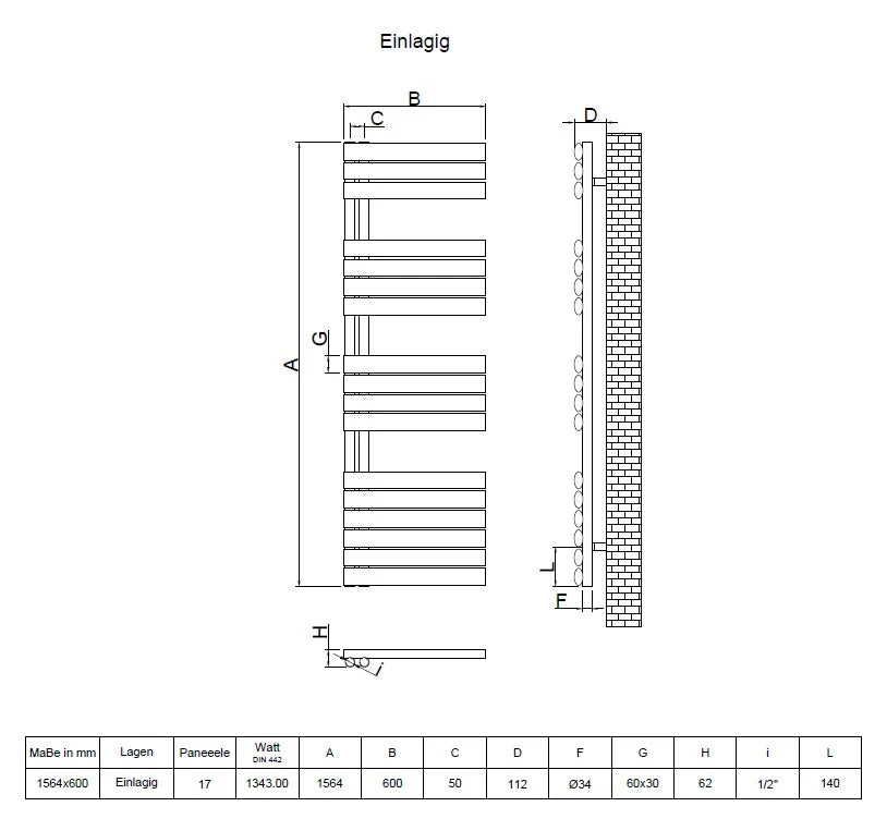 Eldor Vertikal Handtuchwärmer Ellipse Badheizkörper