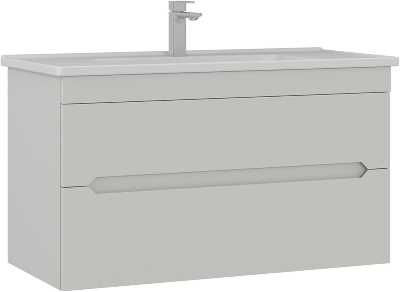 Orka Varna Badmöbel 80/100cm Keramikbecken mit Schubladen + LED Spiegelschrank