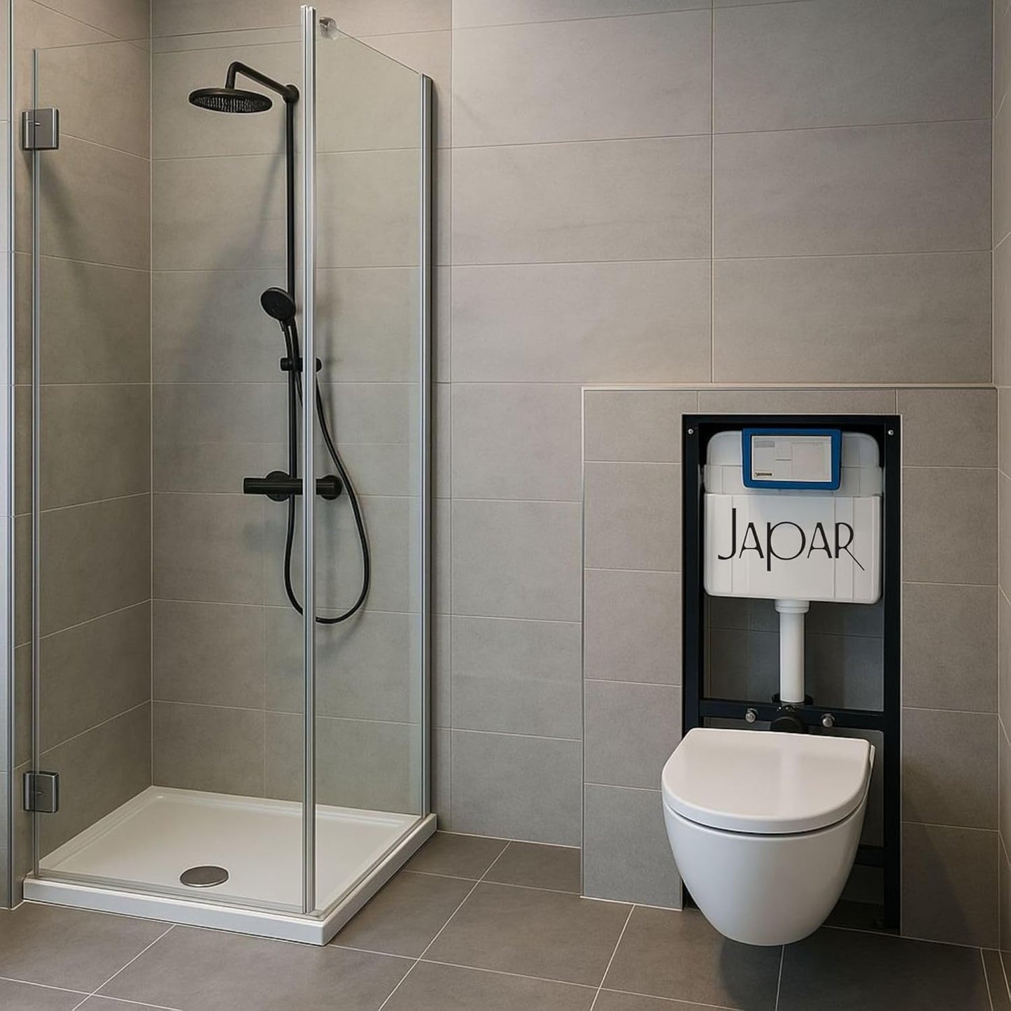 JAPAR Promicro Unterputz Spülkasten Komplettset mit Betätigungsplatte Weiß – Vorwandelement für Wand WC
