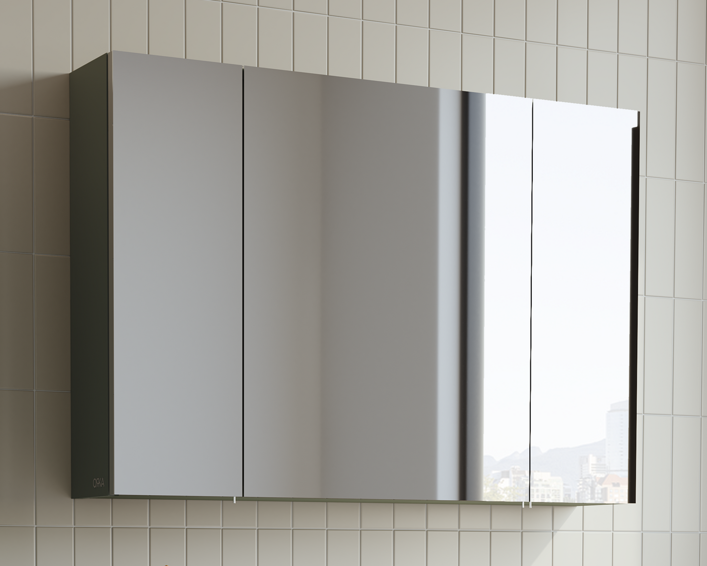 ORKA Bari Badmöbel 85/100cm | Mattweiß oder Mattgrün | Keramik&LED-Spiegelschrak