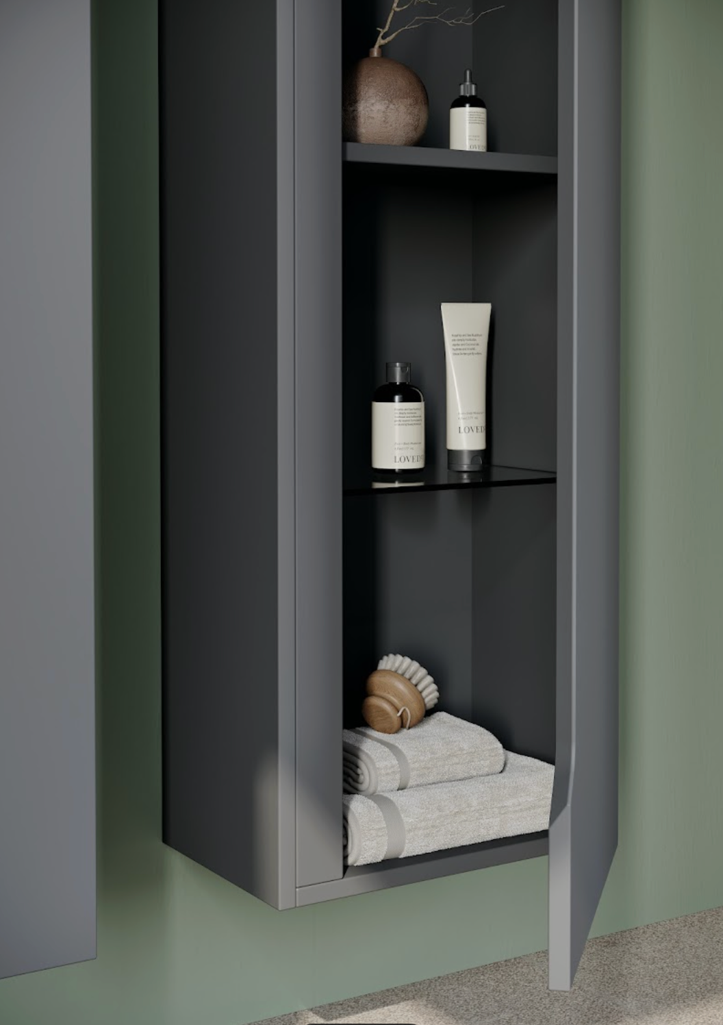 Orka Varna Badmöbel 80/100cm Keramikbecken mit Schubladen + LED Spiegelschrank