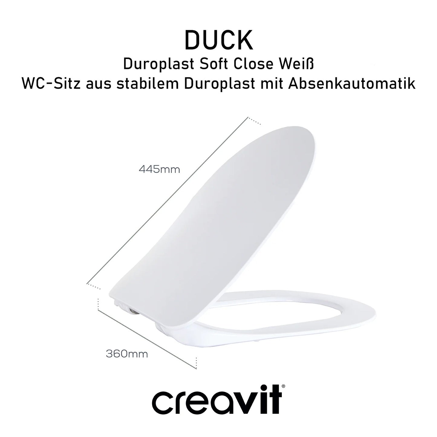 Creavit FREE Hänge-WC Wand WC spülrandlos Toilette inkl. Soft-Close Deckel