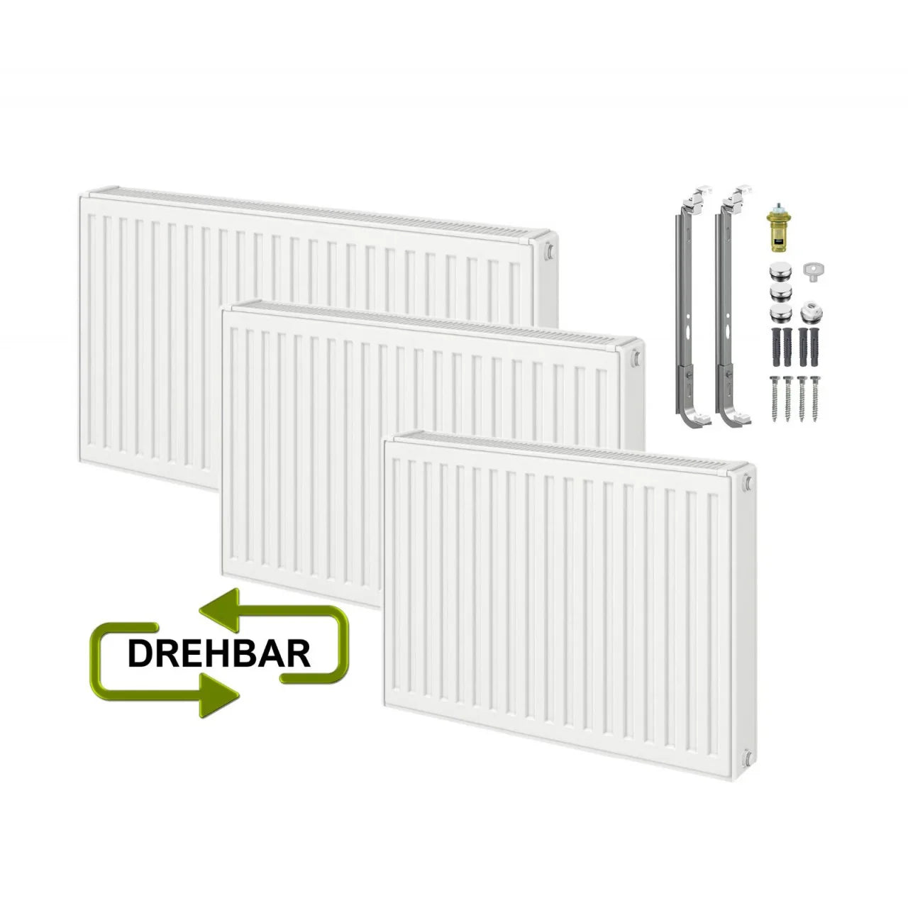 Universalheizkörper Typ22 600x1200 mm 6 Anschlüsse inkl. Zubehör