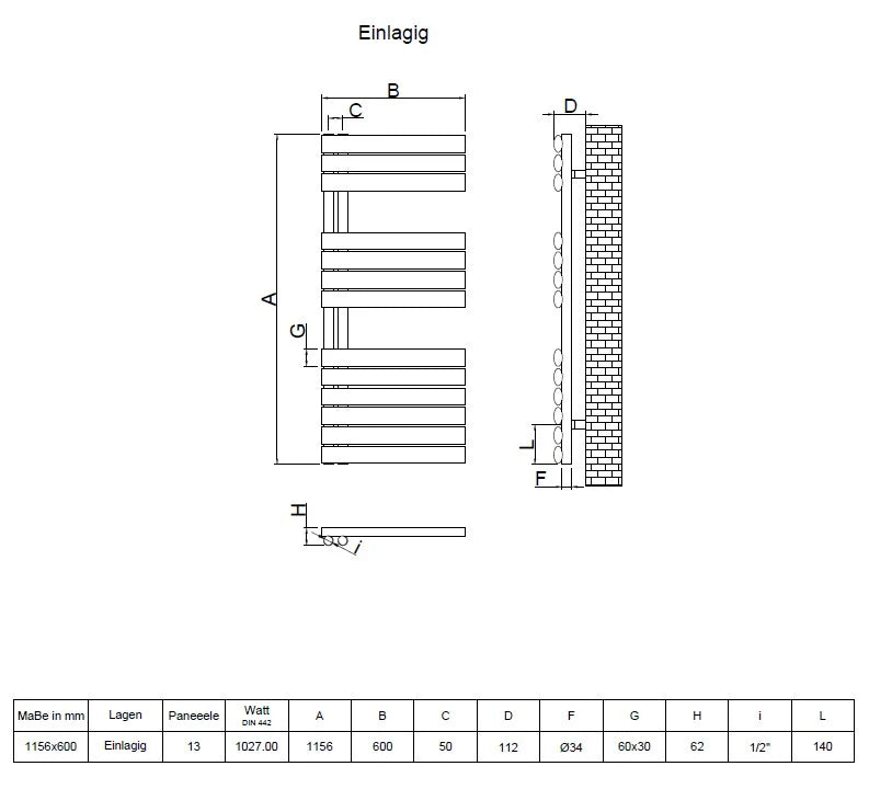 Eldor Vertikal Handtuchwärmer Ellipse Badheizkörper