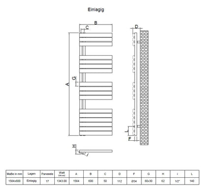 Eldor Vertikal Handtuchwärmer Ellipse Badheizkörper