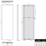Stylo Flach Einlagig Vertikal - 1772x500 mm 5 Paneele Weiß - SuVit