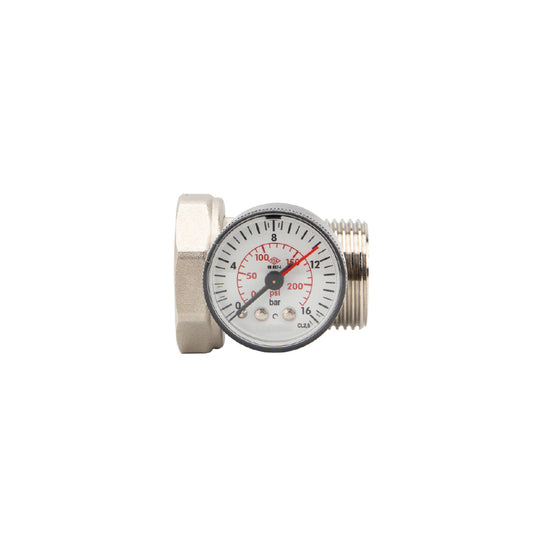 KAS Heizkreisverteiler-Verschraubung mit Thermometer und Manometer 1” Thermometer