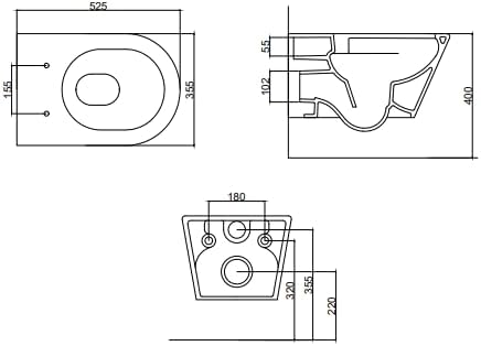 VIBA NEA Wand-WC mit integrierter Bidetarmatur