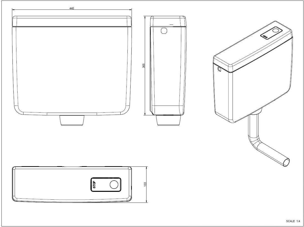 VIGOUR Spülkasten, Start-Stopp, 6-9 L Füllventil wassersparend, weiss V2SP9N
