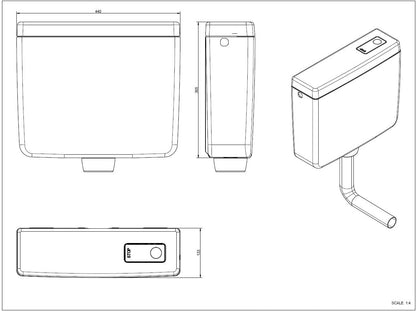 VIGOUR Spülkasten, Start-Stopp, 6-9 L Füllventil wassersparend, weiss V2SP9N