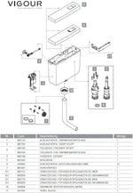 VIGOUR Spülkasten, Start-Stopp, 6-9 L Füllventil wassersparend, weiss V2SP9N - SuVit
