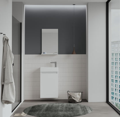 Orka Conza Badmöbel Set 45 cm Weiß mit Spiegel & Keramik Waschbecken - Gäste-WCs