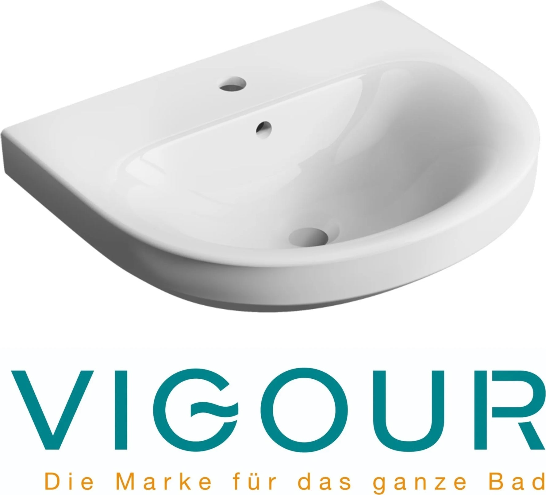 VIGOUR Clivia Waschtisch Set 55 cm mit Armatur, Siphon & Eckventilen – Komplettset Weiß - SuVit
