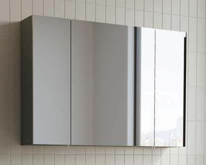 ORKA Bari Badmöbel 85/100cm | Mattweiß oder Mattgrün | Keramik&LED-Spiegelschrak