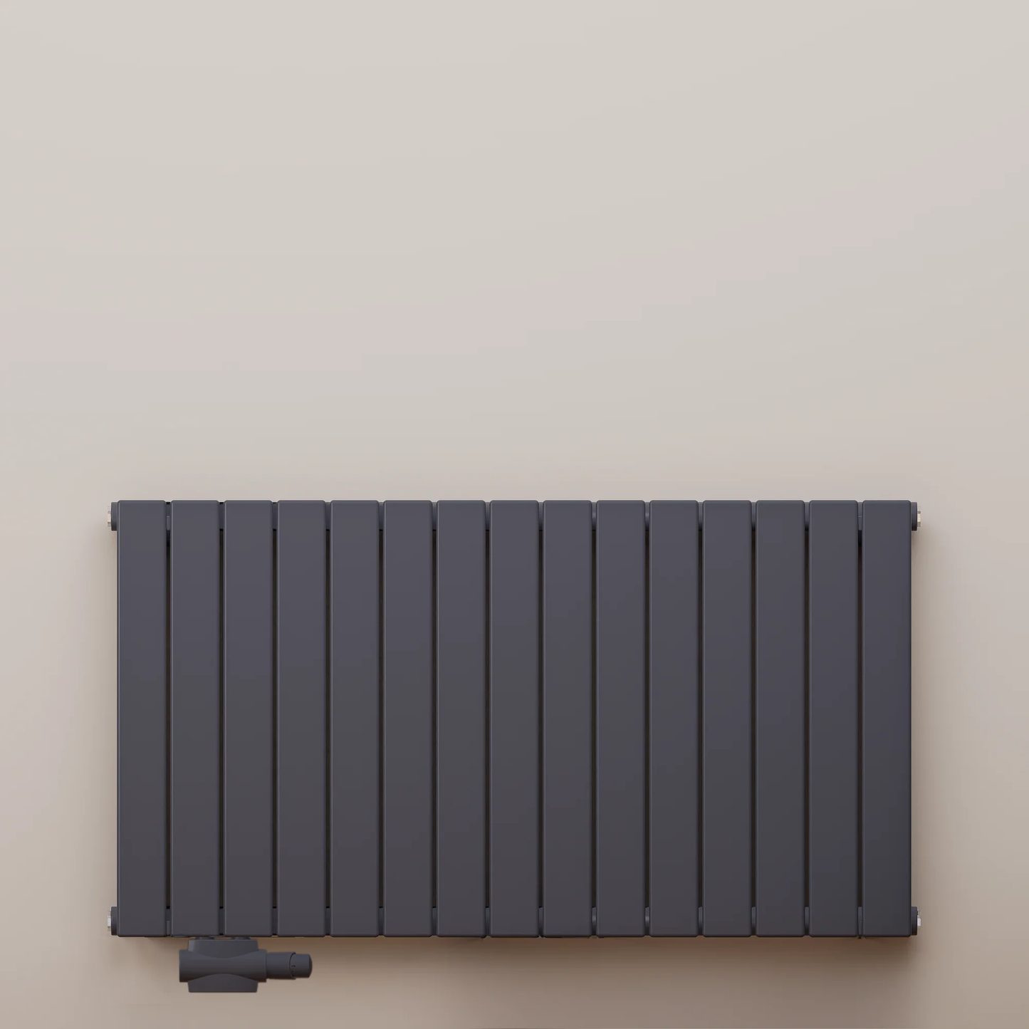 Moderner Design-Heizkörper in Anthrazit mit vertikalen Lamellen – energieeffizienter Wandheizkörper für Wohnzimmer, Bad oder Büro in minimalistischem Stil