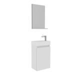 ORKA CONZA 45 Tür Set (Waschbeckenunterschrank,Waschbecken,Spiegel) Weiß - SuVit