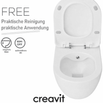 Creavit Dusch Wand-WC Free spülrandlos (Chrom-Düse) - SuVit