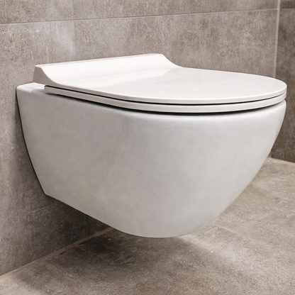 VIBA SUA Hänge Wand Dusch WC Taharet Bidet Toilette Spülrandlos + ink.Deckel + mit Armatur