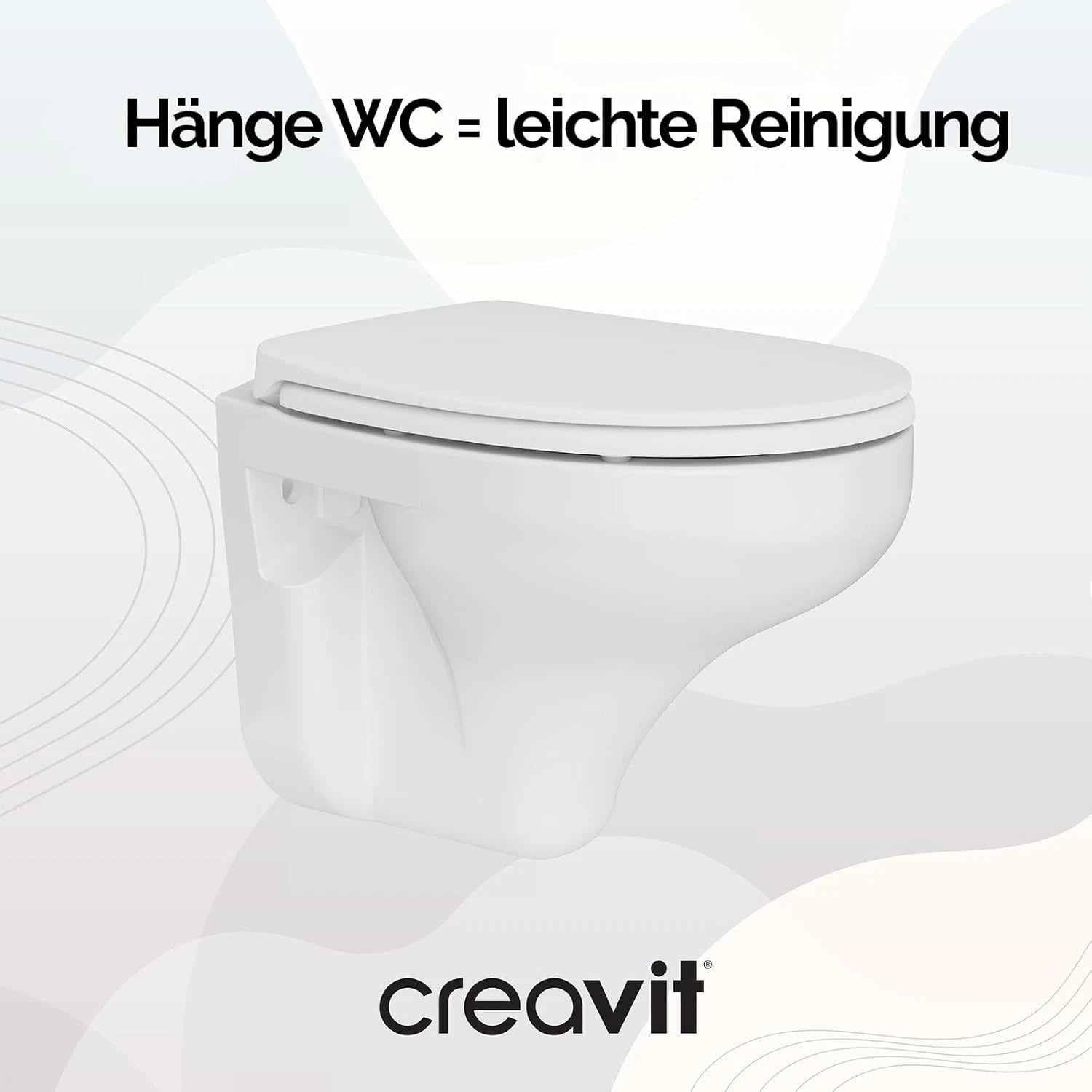 Wandhängendes Dusch-WC mit Taharet, weißer Keramik und geschlossenem Softclose-Deckel