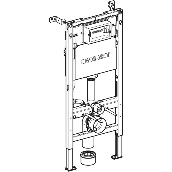 Geberit Duofix Basic WC Vorwandelement 112 cm + Delta25 / Delta50 Betätigungsplatte - SuVit
