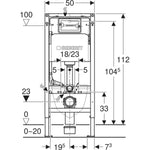 Geberit Duofix Basic WC Vorwandelement 112 cm + Delta25 / Delta50 Betätigungsplatte - SuVit