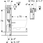 Geberit Duofix Vorwandelement 82 cm Komplettset mit Omega20 Betätigungsplatte - SuVit