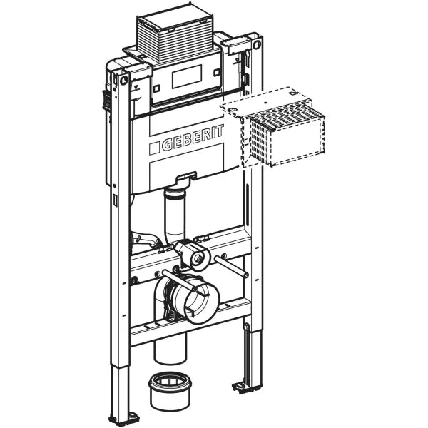 Geberit Duofix WC Vorwandelement 98 cm mit Omega UP-Spülkasten 12 cm + Omega20 Betätigungsplatte - SuVit
