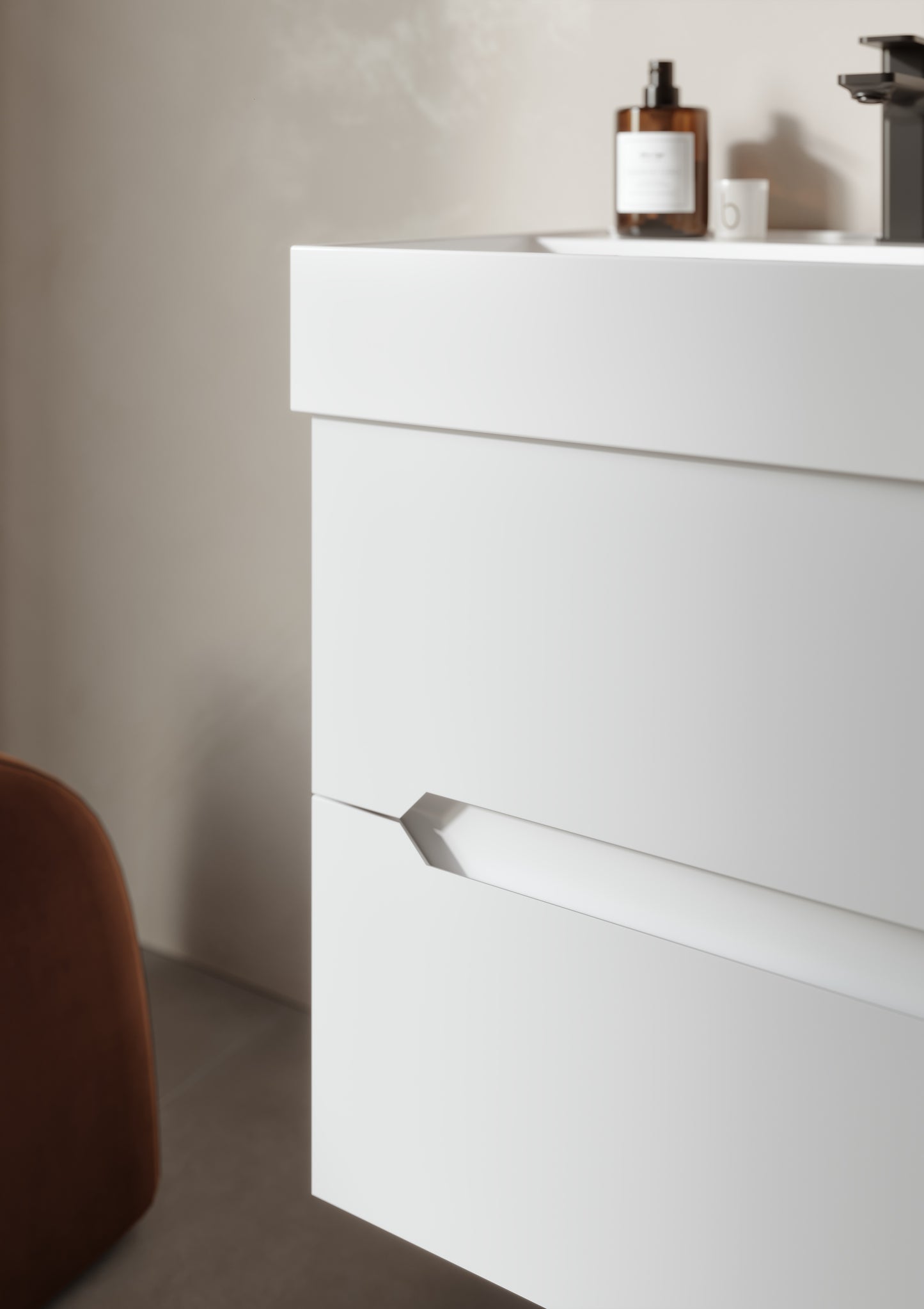 Orka Malta Badmöbel Set 80cm mit Keramik Waschbecken & SpiegelschrankSoft-Close