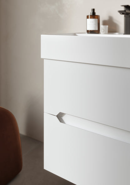 Orka Malta Badmöbel Set 80cm mit Keramik Waschbecken & SpiegelschrankSoft-Close