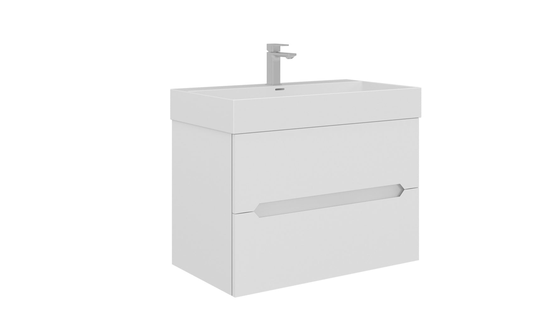 Orka Malta Badmöbel Set 80cm mit Keramik Waschbecken & SpiegelschrankSoft-Close - SuVit