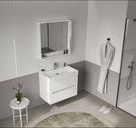 Orka Malta Badmöbel Set 80cm mit Keramik Waschbecken & SpiegelschrankSoft-Close - SuVit