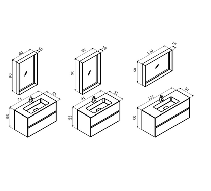 ORKA Nest Badmöbel Set 90/120cm Weiß–Waschtisch Softclose Schubladen LED Spiegel