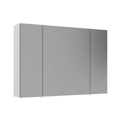 Dreitüriger Spiegelschrank in schlichtem Design.