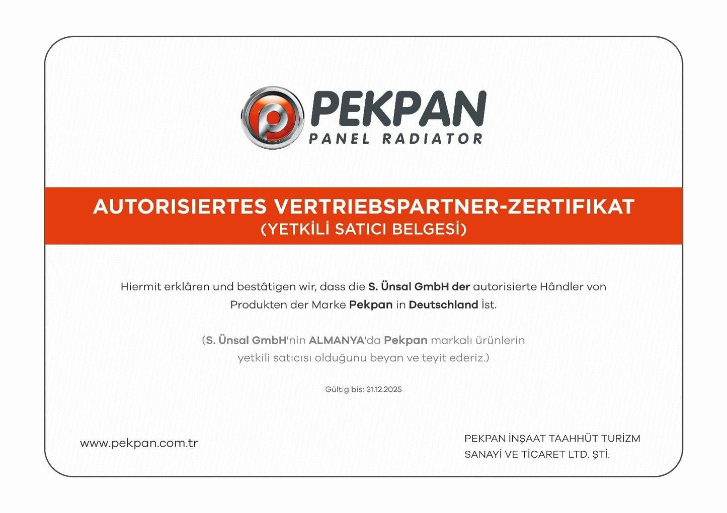Autorisiertes Vertriebspartner Zertifikat