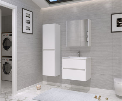 Orka Side Badmöbel Set 65 cm/85 cm Waschtisch&Keramik Waschbecken&Spiegelschrank