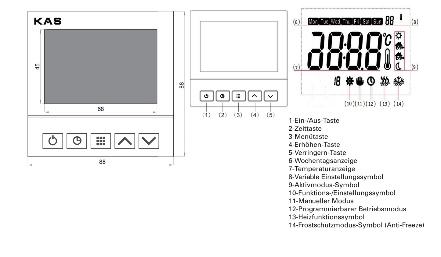 KAS Digitales Raumthermostat