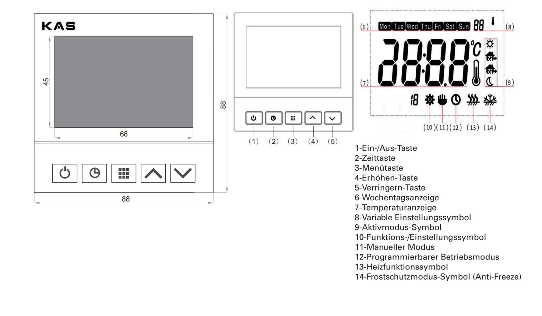KAS Digitales Raumthermostat - SuVit