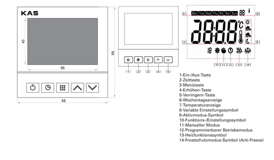 KAS Digitales Raumthermostat