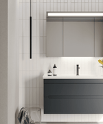 Orka Varna Badmöbel 80/100cm Keramikbecken mit Schubladen + LED Spiegelschrank - SuVit