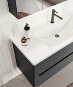 Orka Varna Badmöbel 80/100cm Keramikbecken mit Schubladen + LED Spiegelschrank - SuVit