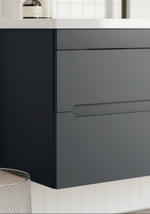 Orka Varna Badmöbel 80/100cm Keramikbecken mit Schubladen + LED Spiegelschrank - SuVit