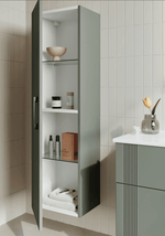 ORKA Bari Badmöbel 85/100cm | Mattweiß oder Mattgrün | Keramik&LED-Spiegelschrak - SuVit