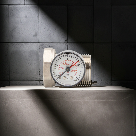 KAS Heizkreisverteiler-Verschraubung mit Thermometer und Manometer 1” Thermometer