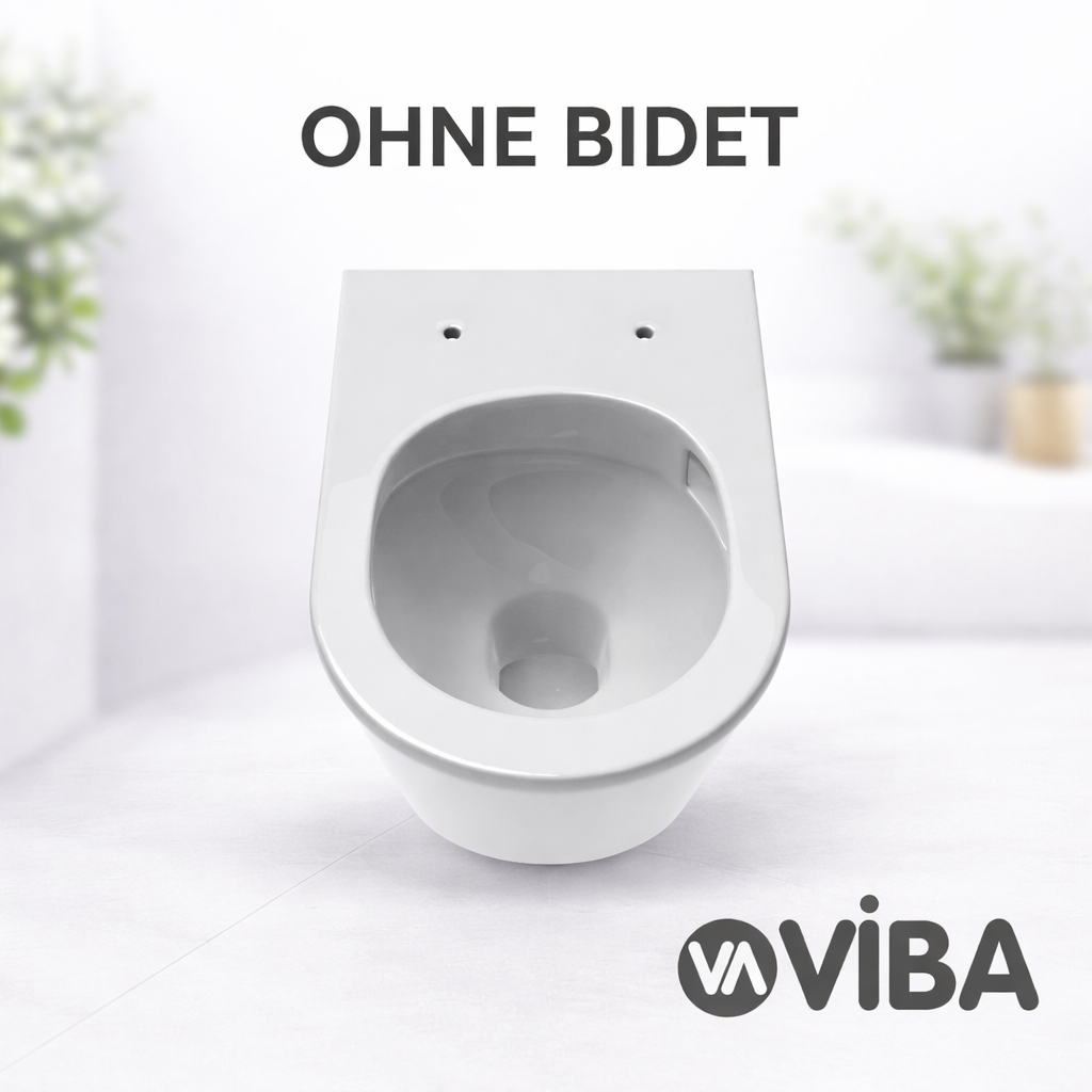 Spülrandloses wandhängendes WC in Weiß – moderne Keramik-Toilette von VIBA