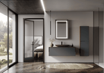 Orka Kraft Badmöbel 100/120cm | Kompaktlaminat | Keramik Waschbecken&LED-Spiegel - SuVit
