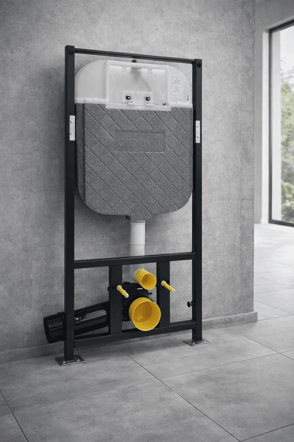 Creavit wc komplett-set Unterputz Spülkasten mit Montagerahmen in modernem Badezimmer