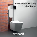 CREAVIT Vorwandelement WC Set GR5003 mit Unterputz Spülkasten & Betätigungsplatte – 2-Mengen Spülung, 400 kg Tragkraft - SuVit