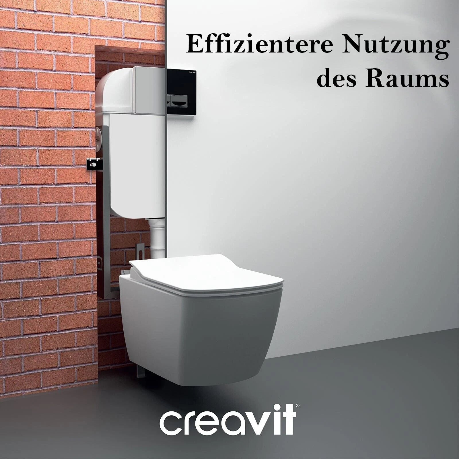 CREAVIT Vorwandelement WC Set GR5003 mit Unterputz Spülkasten & Betätigungsplatte – 2-Mengen Spülung, 400 kg Tragkraft - SuVit