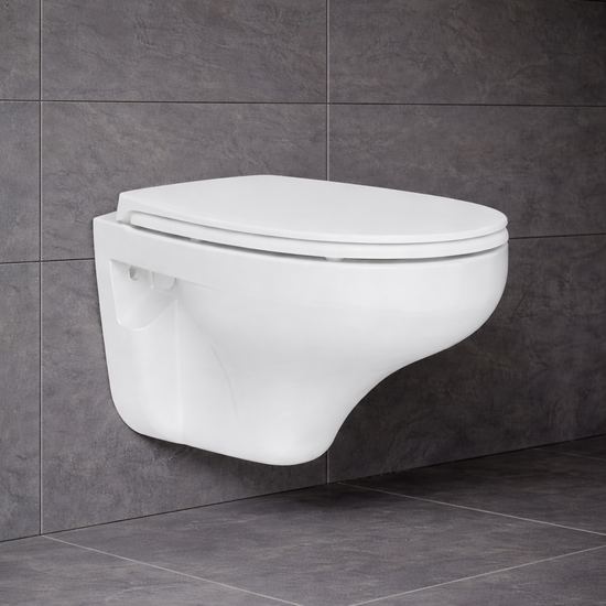 Creavit PERLA Hänge-WC Wand WC Toilette inkl. Soft-Close Deckel weiss