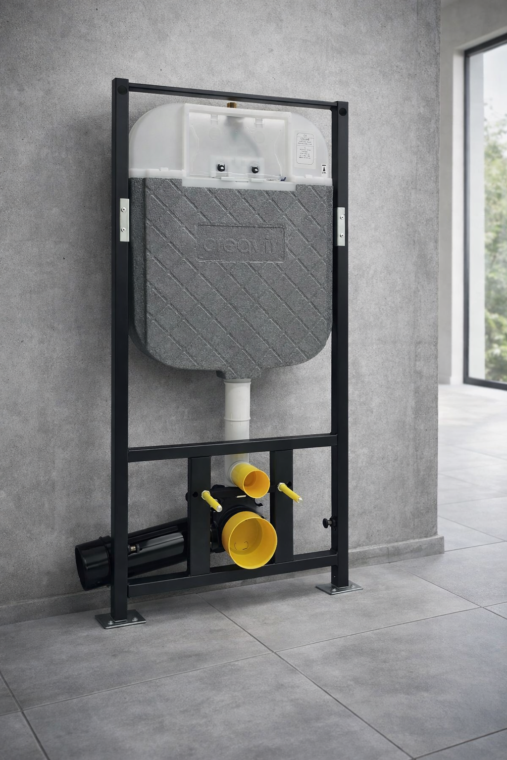 CREAVIT Spülkasten WC Vorwandelement  Unterputz für Hänge WC inkl. Drückerplatte